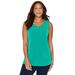 Plus Size Women's Crisscross Timeless Tunic Tank by Catherines in Pepper Green (Size 3XWP)