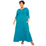 Plus Size Women's Free & Easy Maxi Dress (With Pockets) by Catherines in Turkish Tile (Size 0XWP)