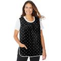 Plus Size Women's Snap-Front Apron by Only Necessities in Black Dot (Size 14/16)