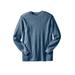 Men's Big & Tall Waffle-knit thermal crewneck tee by KingSize in Heather Slate Blue (Size 7XL) Long Underwear Top