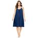 Plus Size Women's Breezy Eyelet Short Nightgown by Dreams & Co. in Evening Blue (Size 18/20)