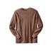 Men's Big & Tall Waffle-Knit Thermal Crewneck Tee by KingSize in Heather Brown (Size 8XL) Long Underwear Top