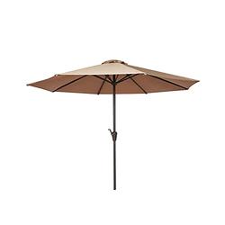 JEAOUIA 2.7m Garden Parasol Beach Umbrella Outdoor Sun Shade with crank handle and 8-rib Garden Canopy for Outdoor, Patio, Beach and Pool