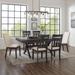 Hayden 7Pc Dining Set Slate/Cream - Table, 4 Slat Back Chairs, & 2 Upholstered Chairs - Crosley KF13077SL