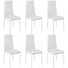 Lot de 6 chaises ROMANE noires pour salle a manger Blanc