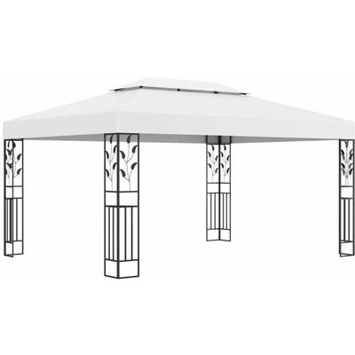 Pavillon mit Doppeldach 3x4 m Weiß Vidaxl