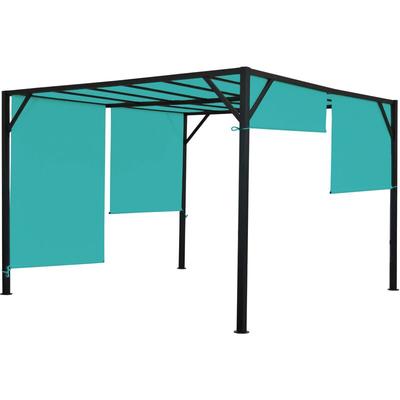 HHG - Pergola Beja, Garten Pavillon Terrassenüberdachung, stabiles 6cm-Stahl-Gestell + Schiebedach Image