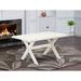 East West Furniture a Dining Table with Modern Finish X Style Legs - Solid Wood Structure table (Finish Options)