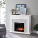 SEI Furniture Torton Contemporary Electric Fireplace with Chevron Marble Tiled Mantel