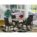 East West Furniture Dining Room Table Set- a Kitchen Table and Black Linen Fabric Chairs, Wire Brushed Black.(Pieces Options)