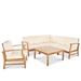 Perla Outdoor 7-piece Acacia Wood Sofa Set with Cushion by Christopher Knight Home