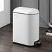 happimess Roland 10.6-Gallon Trash Can Stainless Steel in White | 25.2 H x 18.9 W x 11.22 D in | Wayfair HPM1010C