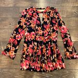 Free People Dresses | Free People Floral Bell Sleeve Mini Dress | Color: Black | Size: 8