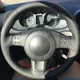 Housse de volant de voiture en cuir artificiel souple noir cousu à la main pour Seat Ibiza 6L leon