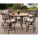 Monaco 7-Piece High-Dining Set in Tan with a 56 In. Tile-top Table and 6 Swivel Chairs