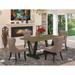 East West Furniture Kitchen Table Set -a Dining Table and Linen Fabric Parson Dining Chairs, Black(Pieces Options)