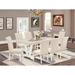 East West Furniture Dining Set- a Dining Table and Light Beige Linen Fabric Parson Chairs, Off-White(Pieces Options)