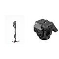 Manfrotto XPRO+ Alu Video-Einbeinstativ, 4 Segmente Foto- und Videokamera Tragestab mit Fluid-Sockel & 234RC Neigekopf für Einbeinstativ mit Schnellwechselplatte 200PL