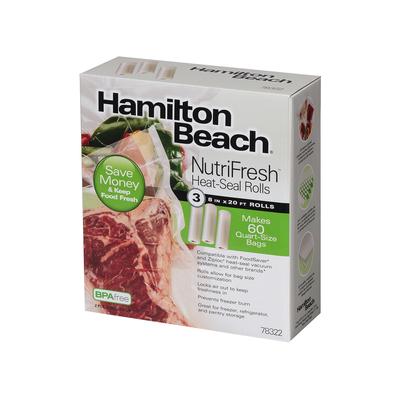 Hamilton Beach NutriFresh Pack of 3 8 in x 20 ft Heat-Seal Rolls