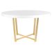 ellahome Tessa 56" Trestle Dining Table Wood/Metal in White/Yellow | 30 H x 56 W x 56 D in | Wayfair DT24GLAWV