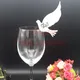 Plaques nominatives de Table de mariage en forme de colombe d'amour étiquettes en verre à vin