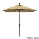 California Umbrella 9' Rd. Aluminum Patio Umbrella, Deluxe Crank Lift with Collar Tilt, Bronze Frame Finish, Sunbrella Fabric