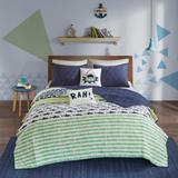 Urban Habitat Kids Aaron Shark Reversible Cotton Quilt Set with Throw Pillows