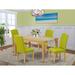 East West Furniture Kitchen Table Set- a Dining Table and Autumn Green Faux Leather Parson Chairs, Oak (Pieces Options)