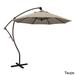 California Umbrella 9' Rd Aluminum Cantilever Patio Umbrella, Crank Lift, 360 Degree Rotation, Bronze Finish, Sunbrella Fabric