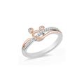 Ani's Womens 1/4CT. T.W. Clear Sim Diamond 14K Rose Gold Plated 925 Sterling Silver Mickey Mouse Cocktail Ring
