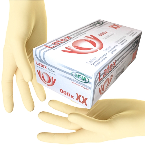 SFM ® BIOLIMES : L Latexhandschuhe puderfrei texturiert weiß (100) Image