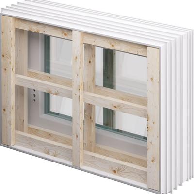 ACO Therm 3.0 Leibungskellerfenster Standard für Ortbeton und Mauerwerk mit 3-fach WSG, Anschlag links, 40 cm,75x50 cm