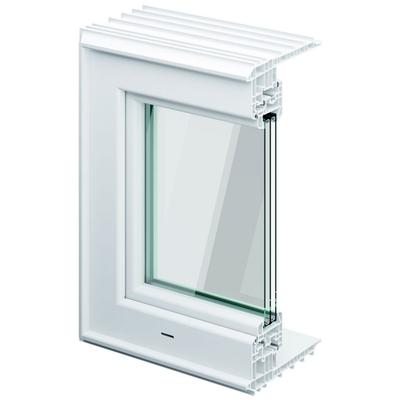 ACO Therm 3.0 Leibungskellerfenster Standard für Fertigteilwerk mit 3-fach WSG, Anschlag rechts, 100x100 cm,36,5 cm