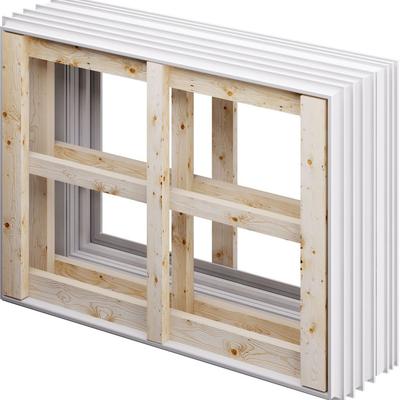 ACO Therm 3.0 Leibungsrahmen Standard für Ortbeton und Mauerwerk mit Holzaussteifung komplett, 40 cm, 100x75 cm Image