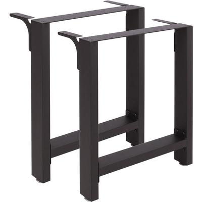 Wiltec - Tischbeine aus Stahl 2er Set 70x72cm Vierkantrohre in schwarz pulverbeschichtet Tischkufen Image