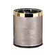 Luxury Metal Waste Bin 10L, Double Layer Trash Can PU Leather Covered Round Wastebasket Dust Bins for Kitchen Bathroom Hotel Office (Grey LIFANG)
