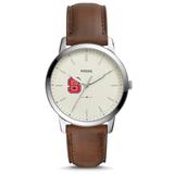 Fossil NC State Wolfpack The Minimalist Leather Watch