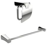 Chrome Plated Toilet Paper Holder With Single Rod Towel Rack Accessory Set