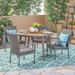Reina Outdoor 5 Piece Wood and Wicker Dining Set by Christopher Knight Home