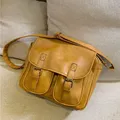 Sac messager vintage pour femme grande capacité ciré à l'huile cuir 600 sac à bandoulière pour