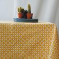 Nappe coton enduit jaune carrée 160 x 160 cm