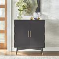 Union Rustic Swasey Bar Cabinet Wood in Black | 36.5 H x 19 D in | Wayfair F420B4445D754D0CA44076642902F07F