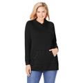 Plus Size Women's Washed Thermal Hooded Sweatshirt by Woman Within in Black (Size 22/24)