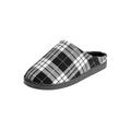 Extra Wide Width Men's Fleece Clog Slippers by KingSize in Heather Grey Plaid (Size 12 EW)