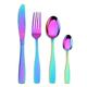 Sharecook Rainbow Cutlery Set, 32 Piece Stainless Steel Silverware Set with Knife and Fork Set, Mirror Finish Flatware Set Service for 8, Dishwasher Safe