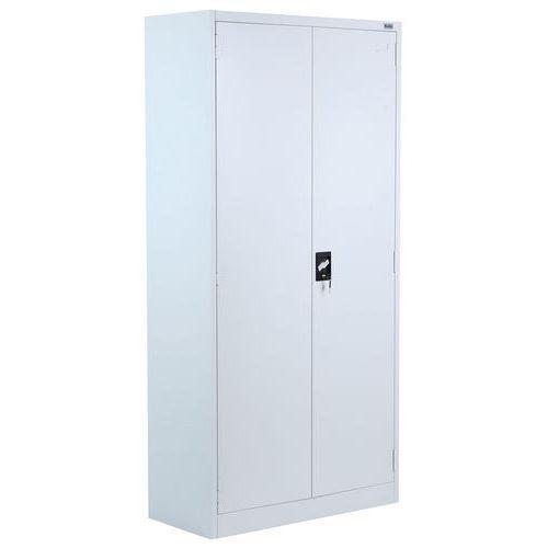 armoire à portes battantes hautes - gris clair - manutan
