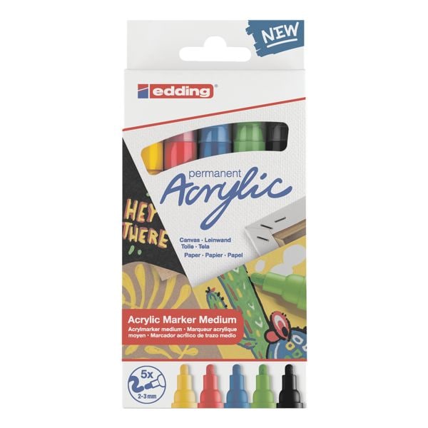 Edding 5er-Set Acrylmarker »5100 basic« medium grün Image