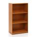 Modern 3-Shelf Bookcase in Light Cherry Wood Finish - 21.8 x 9.2 x 39.5 inches