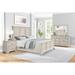 Roundhill Furniture Renova Distressed Parchment Wood Bedroom Set with Panel Bed, Dresser, Mirror, Nightstand, Chest
