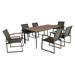 Westcott Outdoor 7 Piece Aluminum and Wicker Dining Set with Wood Top by Christopher Knight Home